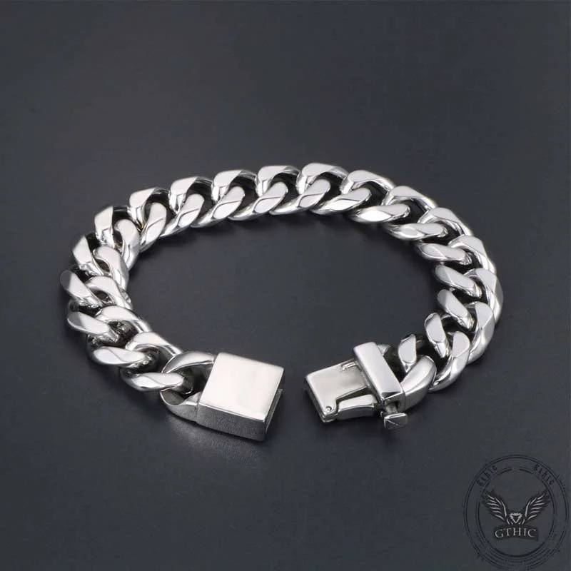 Vintage deco bangles-Simple Buckle Stainless Steel Bracelet