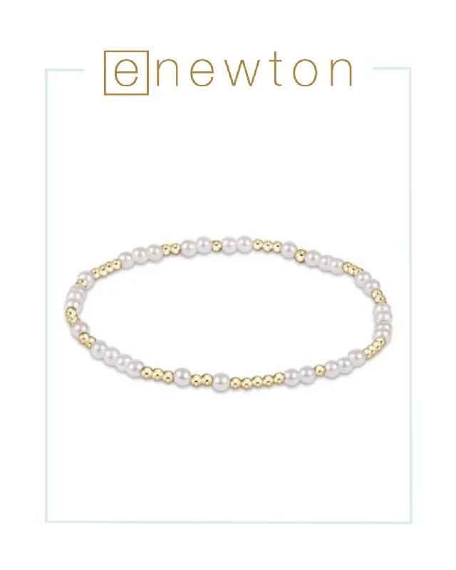 Offbeat bangles-E Newton Hope Unwritten 3mm Bead Bracelet - Pearl