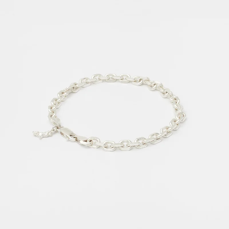 Soft shape bracelets-Diamond Cut Bracelet in Silver for Him