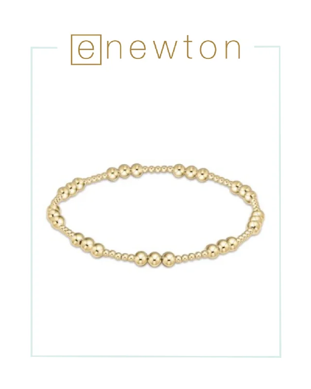 Heritage lock bracelets-E Newton Classic Joy Pattern 4mm Bead Bracelet - Gold