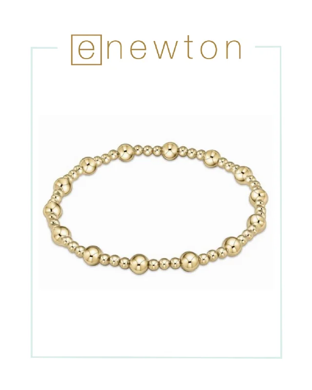 Full moon bangles-E Newton Extends | Classic Sincerity Pattern 5mm Bead Bracelet - Gold