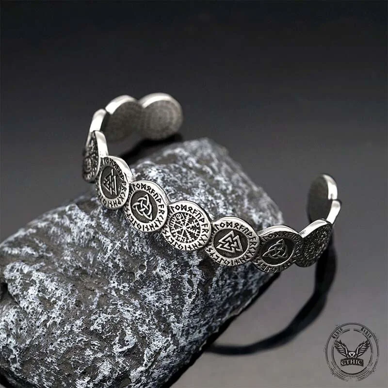 Glowing star bangles-Nordic Viking Totem Stainless Steel Cuff Bracelet