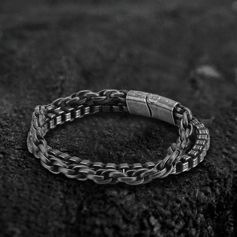 Clean chain bracelets-Double Chains Stainless Steel Bracelet