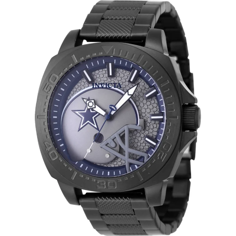 Stamped word bracelets-Invicta Men's Watch - NFL Dallas Cowboys Quartz Grey and Blue Dial Bracelet | 47867