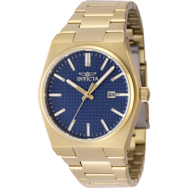 Tiny wing bangles-Invicta Men's Watch - Speedway Quartz Blue Dial Yellow Gold Steel Bracelet | 48396