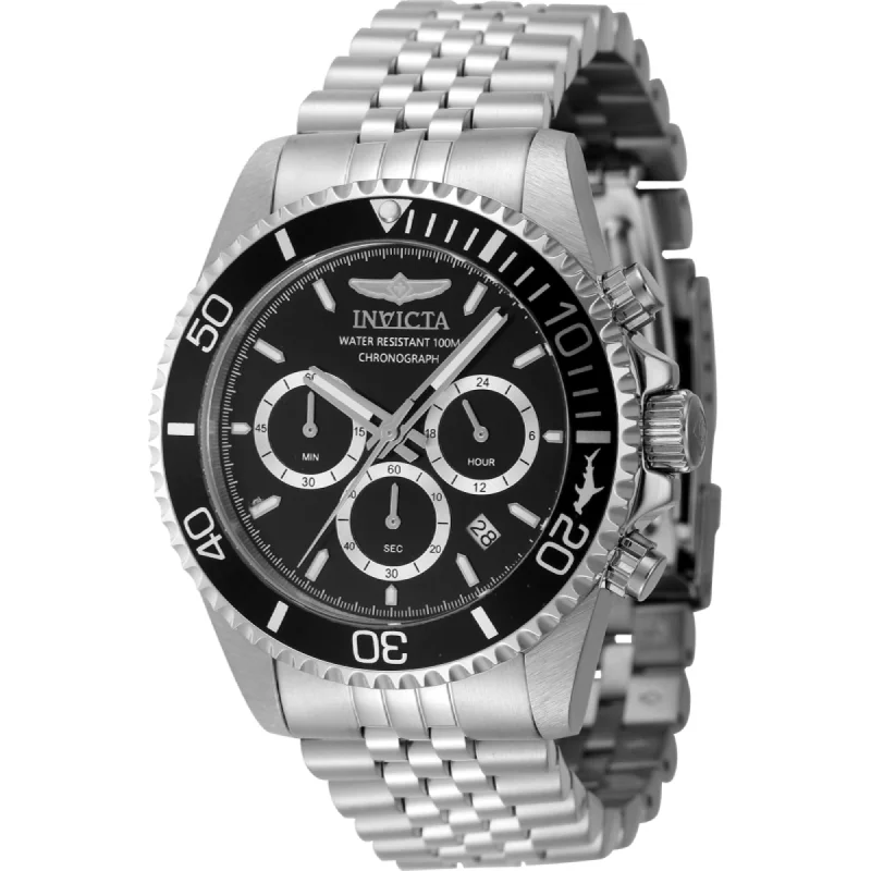 Etched cuff bracelets-Invicta Men's Watch - Pro Diver Quartz Chronograph Stainless Steel Bracelet | 48381