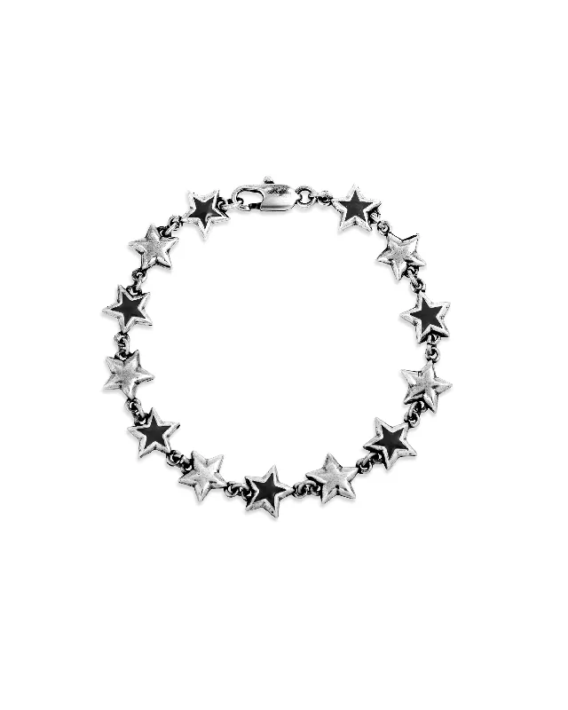 Linked charm bangles-Enameled Stars Bracelet