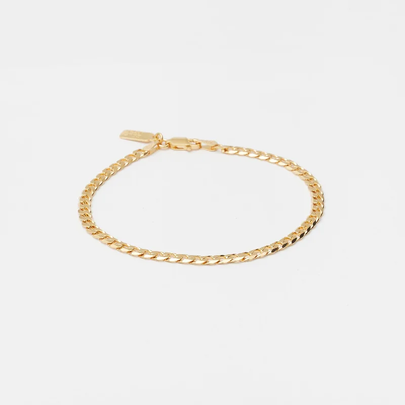 Woven tribal bangles-Cuban Bracelet in Gold for Him