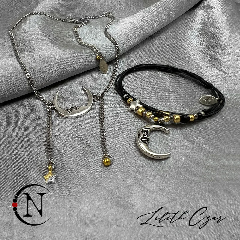 Gem-wrapped bangles-2 Piece Rise Bracelet and Necklace NTIO Bundle by Lilith Czar