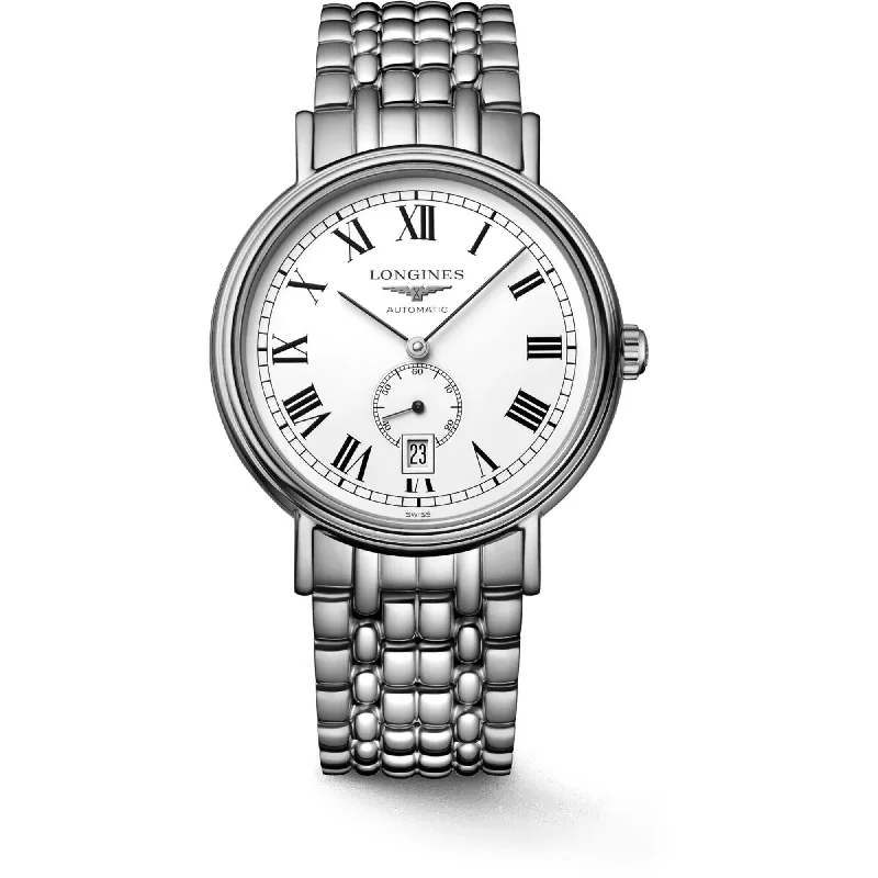 Planetary theme bracelets-Longines Men's Watch - Presence Automatic White Dial Silver Tone Bracelet | L49054116