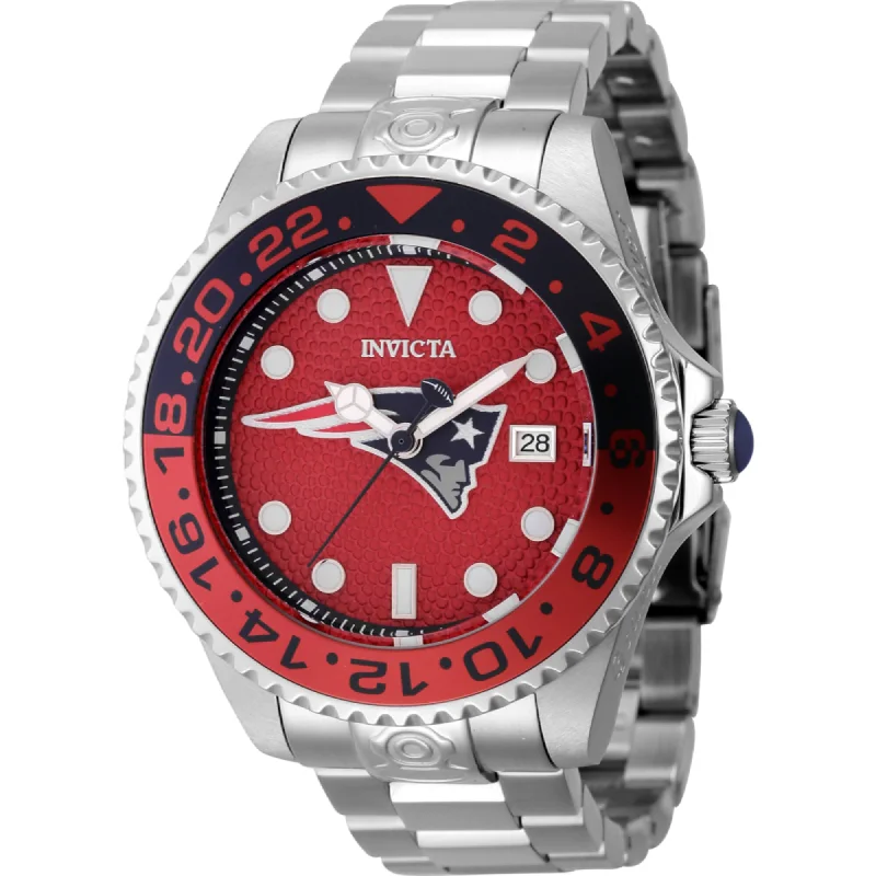 Offbeat bangles-Invicta Men's Watch - NFL New England Patriots Automatic Silver Steel Bracelet | 45031