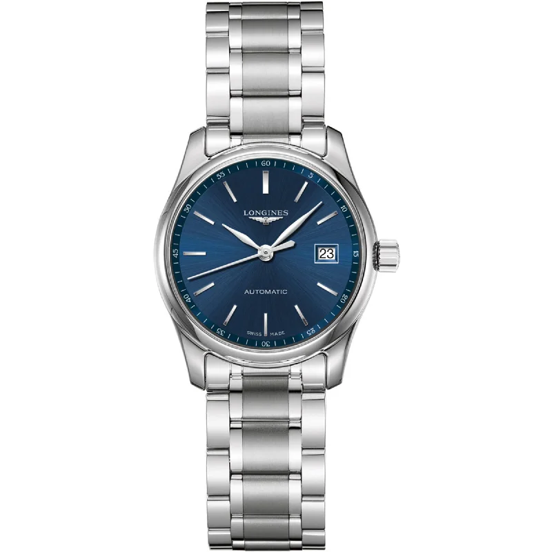 Fine rose bangles-Longines Women's Watch - Master Automatic Blue Dial Steel Bracelet | L22574926