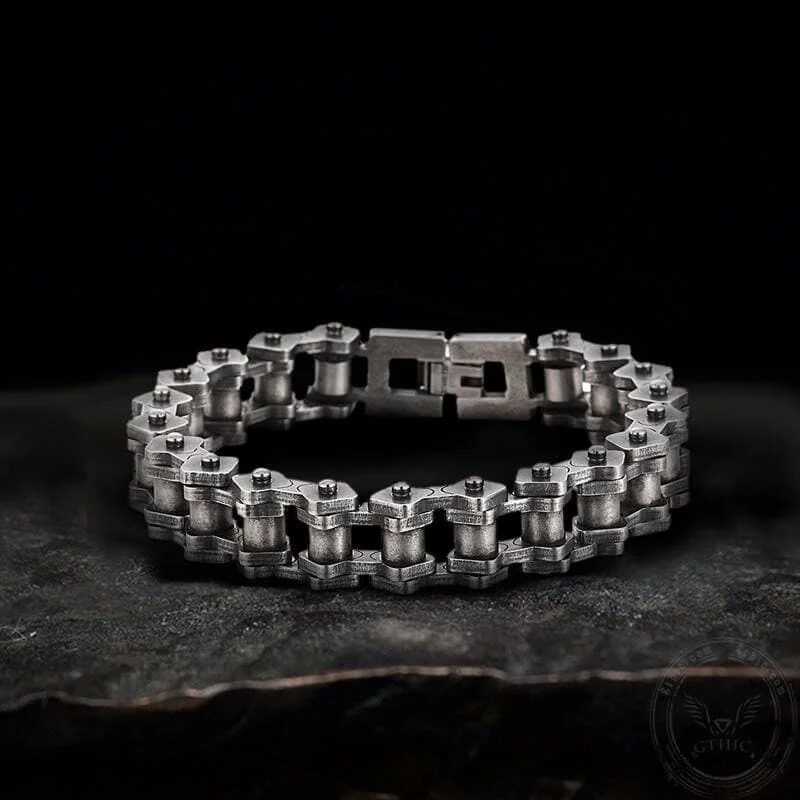 Broad link bracelets-Fashion Motorcycle Chain Bracelet