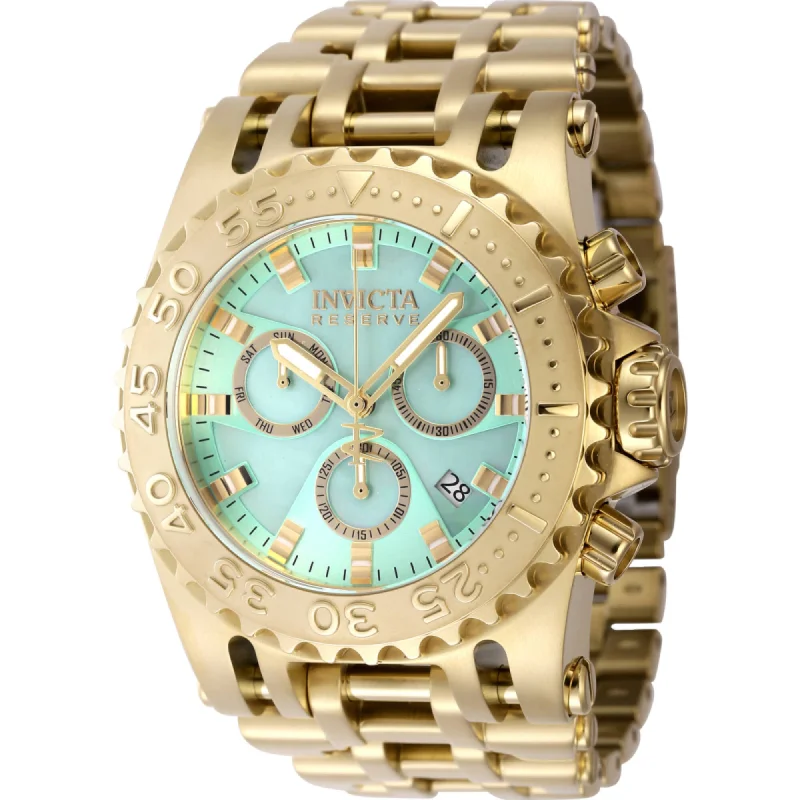 Broad link bracelets-Invicta Men's Watch - Reserve Chaos Chronograph Yellow Gold Steel Bracelet | 47610