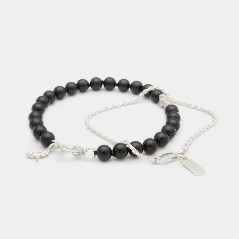 Bright bead bangles-Lorcan Onyx Bracelets Combo