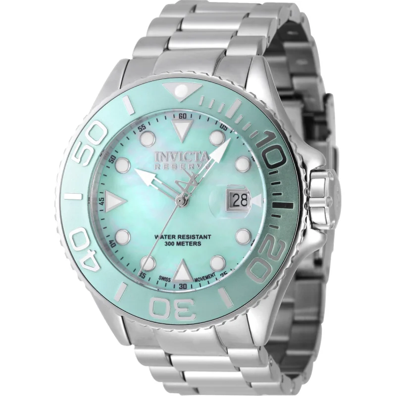 Wicker weave bangles-Invicta Men's Watch - Reserve Grand Diver Turquoise Dial Silver Bracelet | 47210