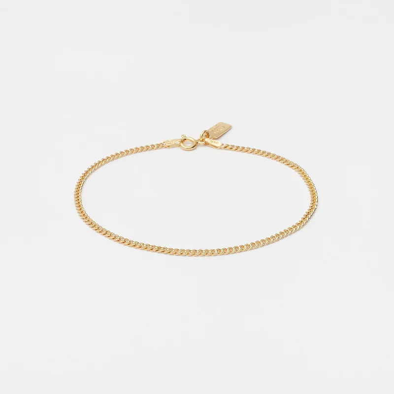 Shimmering druzy bangles-Baby Cuban Bracelet in Gold for Him