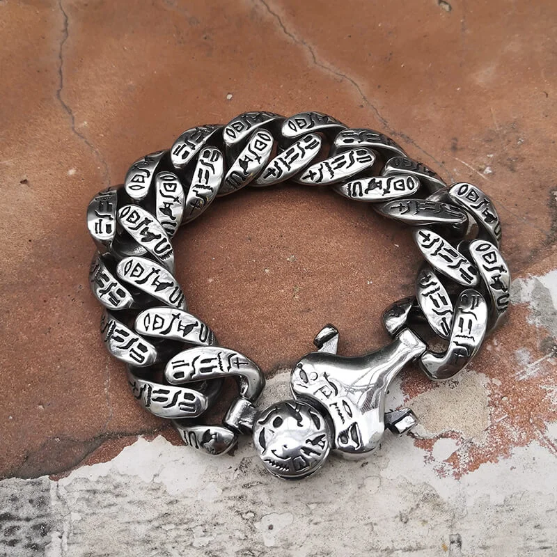 Woven bead bracelets-Ancient Egyptian Hieroglyphics Stainless Steel Bracelet