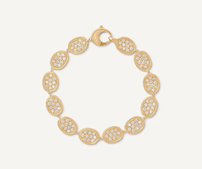 Fine rose bangles-18K Yellow Gold Diamond Pavé Bracelet