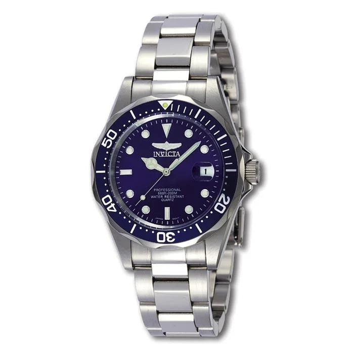 Offbeat bangles-Invicta Men's Stainless Steel Watch - Pro Diver Blue Dial Quartz Bracelet | 9204