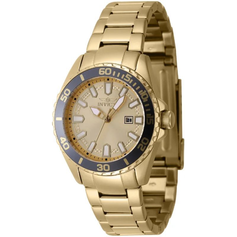 Fine rose bangles-Invicta Women's Watch - Pro Diver Quartz Grey and Gold Tone Bezel Bracelet | 47344