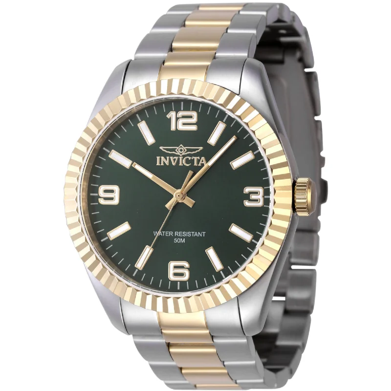 Broad stone bangles-Invicta Men's Quartz Watch - Specialty Green Dial Two Tone Steel Bracelet | 47455