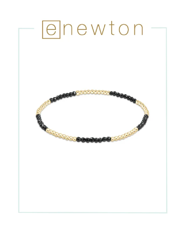 Thick stone bangles-E Newton Classic Blissful Pattern 2mm Bead Bracelet - Faceted Hematite