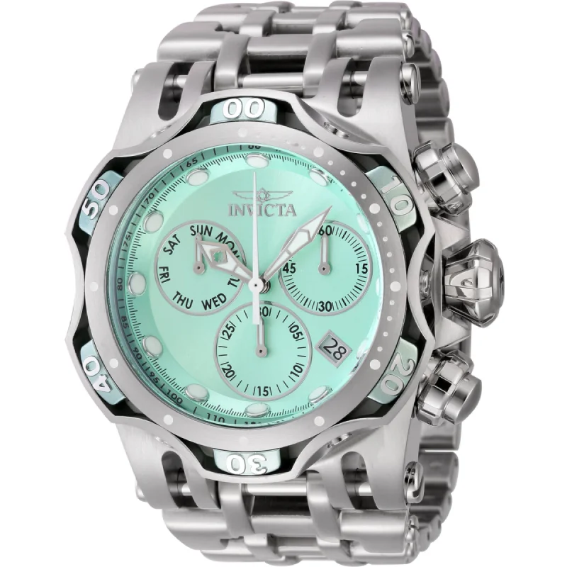 Octagonal shape bracelets-Invicta Men's Watch - Fusion Quartz Chronograph Turquoise Dial Steel Bracelet | 45658