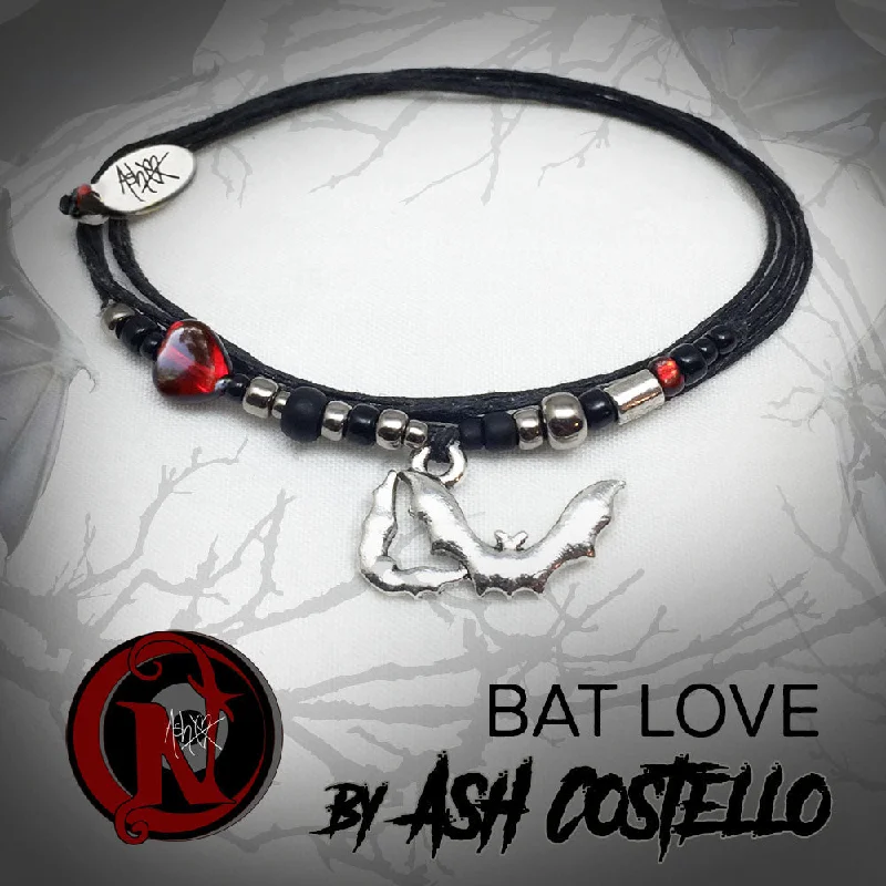 Ridged metal bangles-Bat Love NTIO Bracelet by Ash Costello