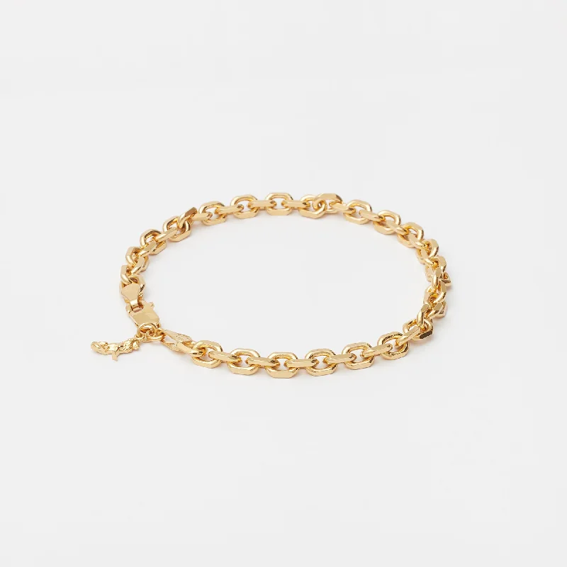 Amber bead bracelets-Diamond Cut Bracelet in Gold for her