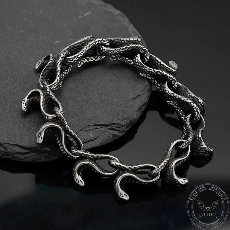 Infinity knot bangles-Cobra Snake Stainless Steel Bracelet