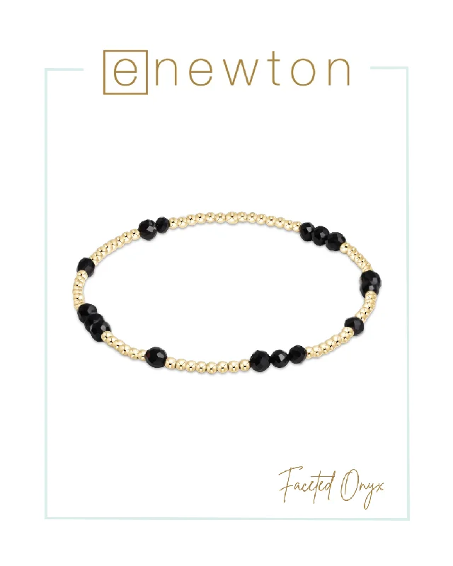 Stretch bangle bracelets-E Newton Hope Unwritten Gemstone Bracelet - Faceted Onyx