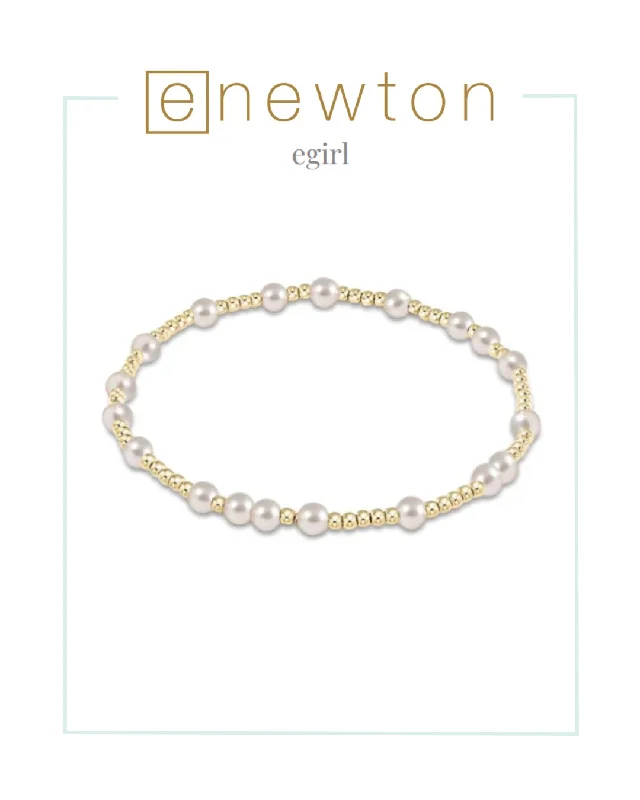 Heritage lock bracelets-E Newton EGirl | Hope Unwritten 4mm Bead Bracelet - Pearl