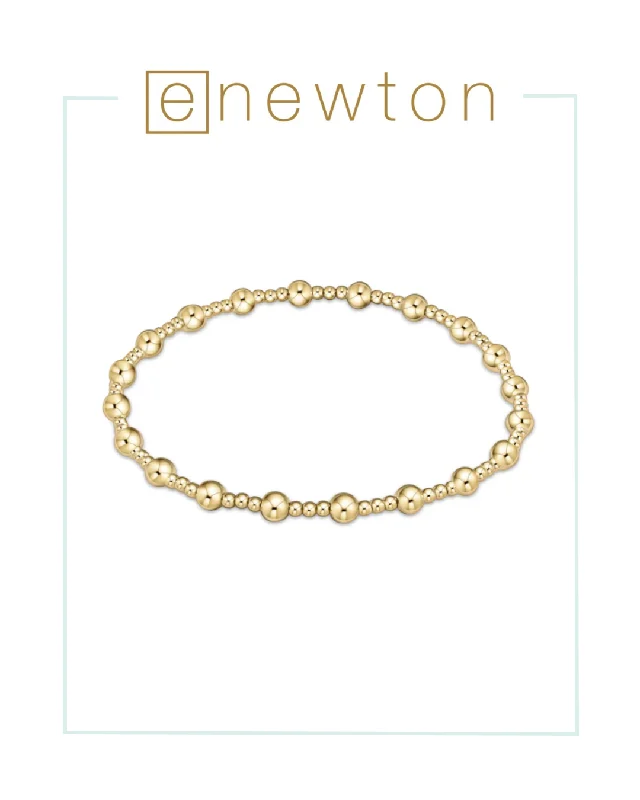 Sleek clasp bangles-E Newton Extends | Classic Sincerity Pattern 4mm Bead Bracelet - Gold