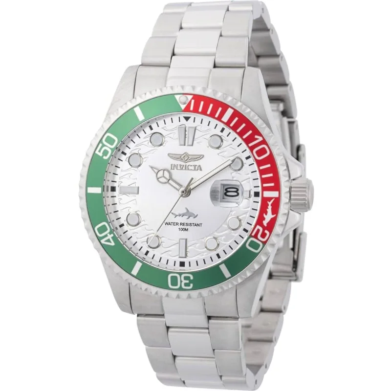 Rope wrap bracelets-Invicta Men's Watch - Pro Diver Quartz Red and Green Rotating Bezel Bracelet | 44714