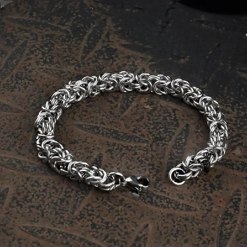 Leaf carved bracelets-Classic Byzantine Chain Stainless Steel Bracelet