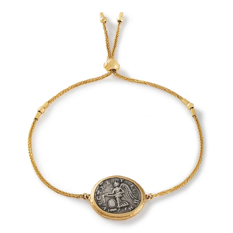 Vibrant enamel bracelets-Unisex Ancient, Authentic Victory Coin Bracelet