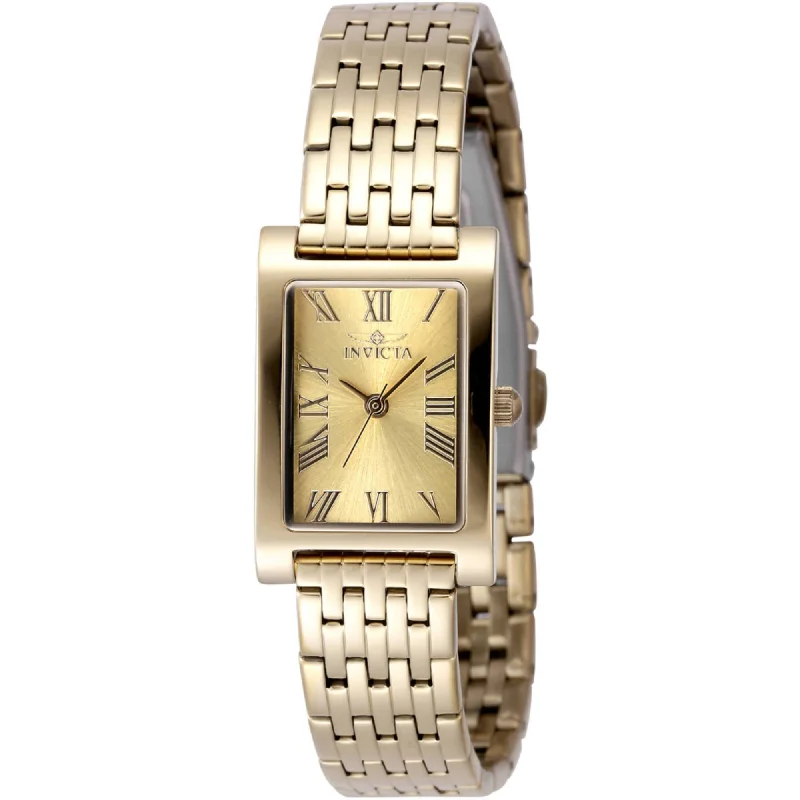 Box clasp bracelets-Invicta Women's Watch - Angel Quartz Gold Tone Dial Stainless Steel Bracelet | 48143