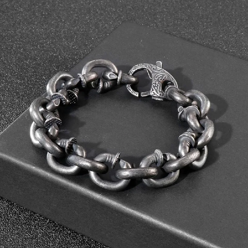 Full moon bangles-Curved Nail Stainless Steel Bracelet