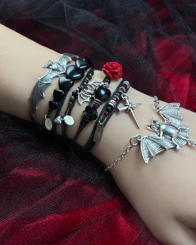 Thick gold bracelets-Bat Lovers 5 Bracelet Bundle by Ash Costello