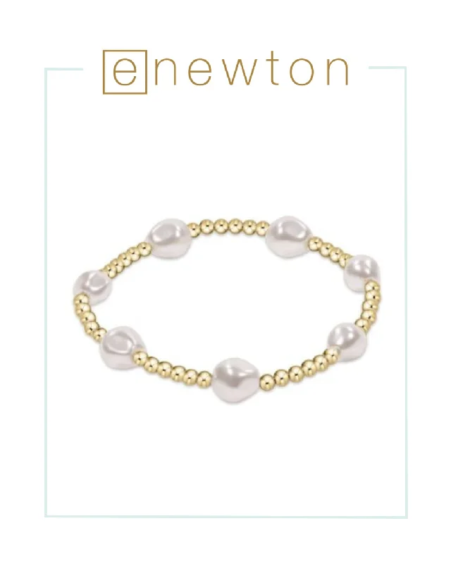 Charm eye bangles-E Newton Admire Gold 3mm Bead Bracelet - Pearl