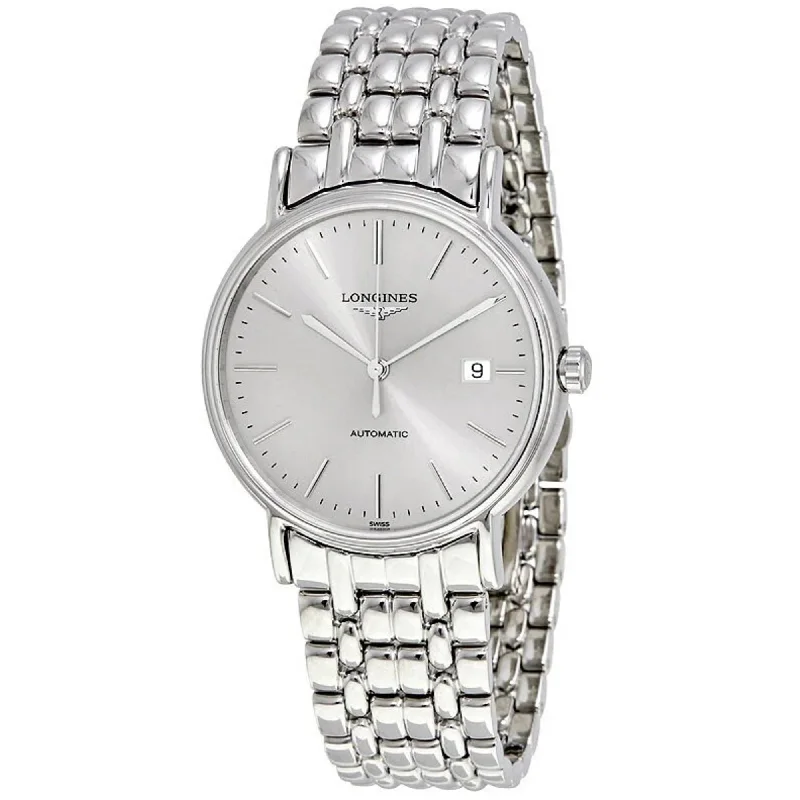 Heritage cameo bracelets-Longines Men's Watch - Presence Silver Tone Dial Stainless Steel Bracelet | L49214726