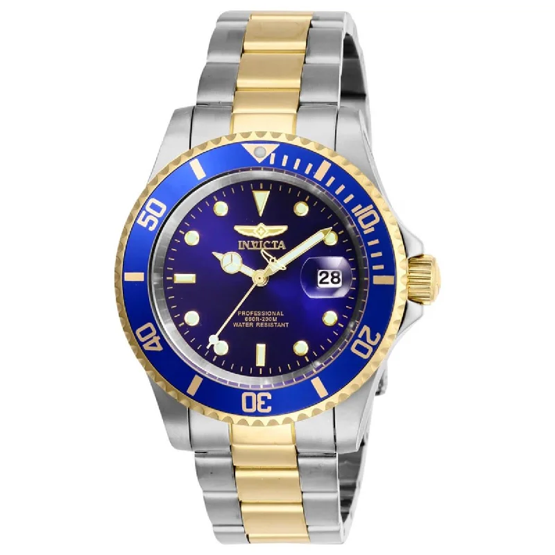 Amber bead bracelets-Invicta Men's Quartz Watch - Pro Diver Blue Dial Two Tone Bracelet | 26972