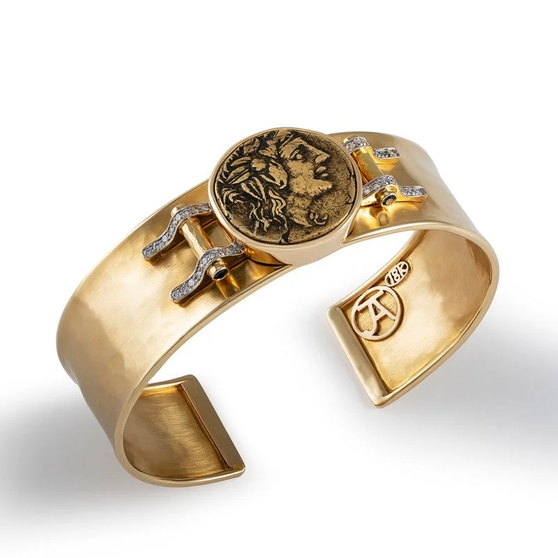 Heritage lock bracelets-Women’s Ancient, Authentic Bacchus Coin Bracelet