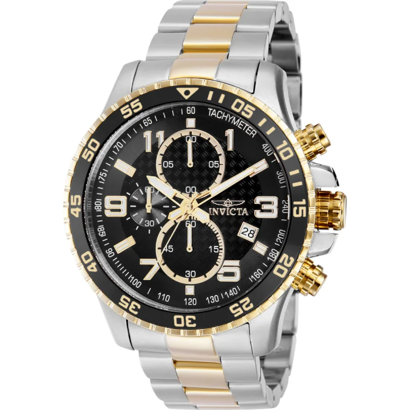 Linked charm bangles-Invicta Men's Watch - Specialty Chrono Black Dial Two Tone Steel Bracelet | 37147