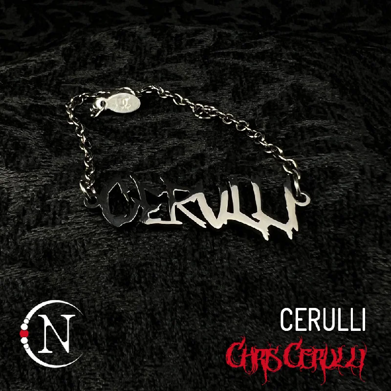 Clean chain bracelets-Chain Bracelet ~ Cerulli Nameplate by Chris Cerulli ~ Limited Edition