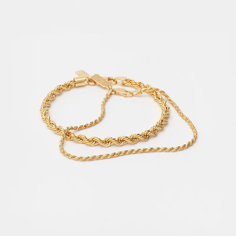 Vibrant enamel bracelets-Stack Eternal Link Bracelets in Gold for her