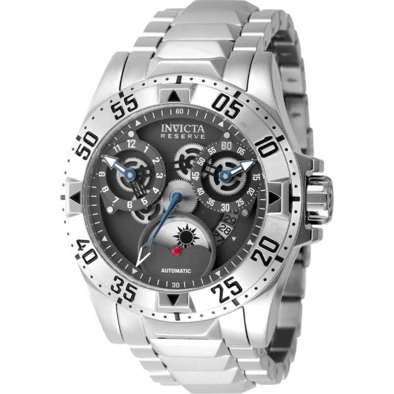 Curved art bracelets-Invicta Men's Watch - Reserve Excursion Automatic Gunmetal Dial Bracelet | 47570