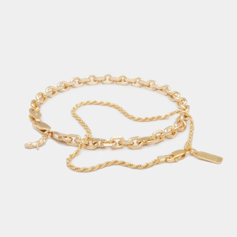 Braided rope bracelets-Diamond Cut Bracelet Stack in Gold for Him