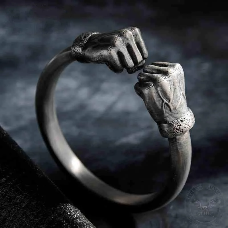 Clean link bangles-Fist of Power Sterling Silver Bracelet